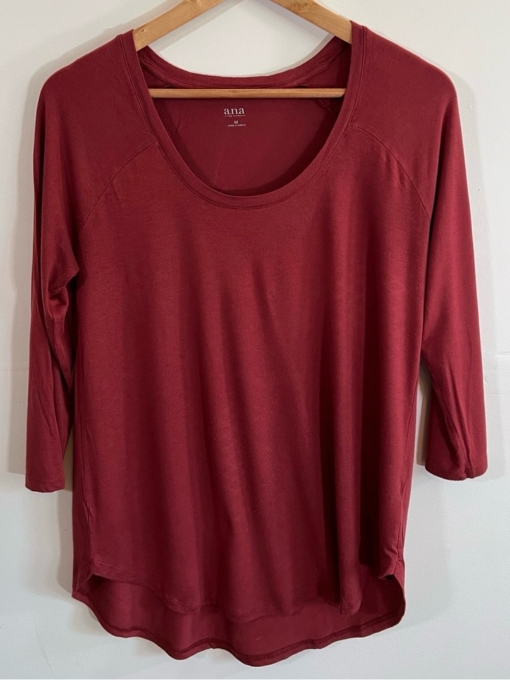a.n.a Burnt Orange 3/4 Sleeve Casual Top Women Medium Soft Stretch - Picture 5 of 7